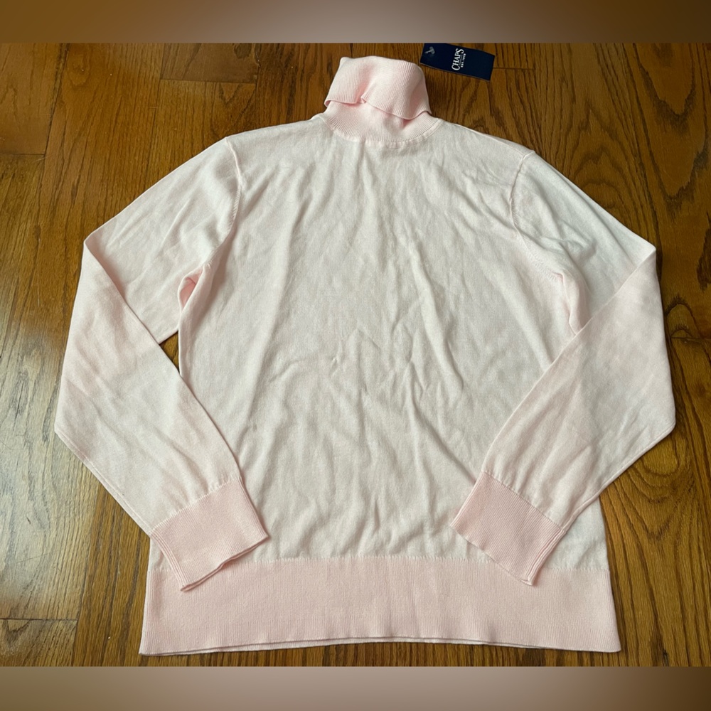 NEW WITH TAGS Chaps Holiday Pink Turtleneck Size Large